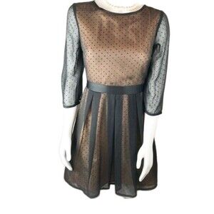 H&M Womens Black Polyester Blend Skater Dress Size 6